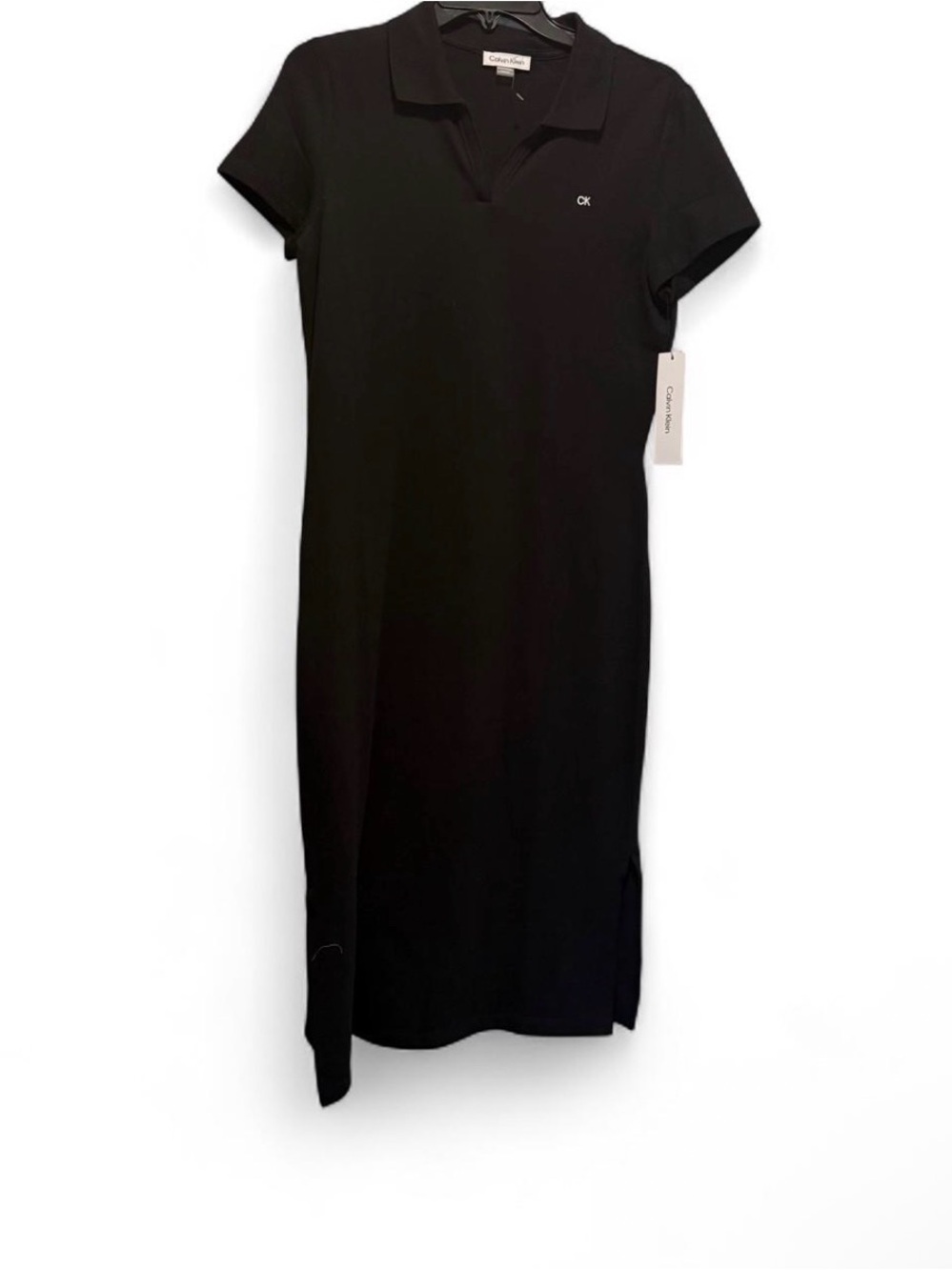 Calvin Klein Black Polo-Style Midi Dress